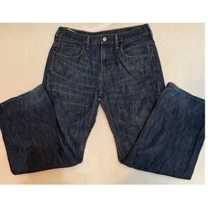 Levis 569 Mens 29x30 Loose Straight Fit Jeans  Dark Wash Blue Denim 100% Cotton